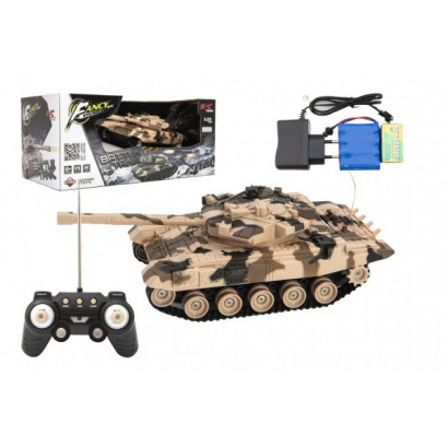 Tank RC plast 27cm 40MHz na batérie + dobíjacie pack so zvukom v krabici 37x17x19cm