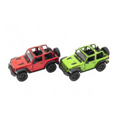 Auto Kinsmart Jeep Wrangler 2018 otvorená strecha 1:34 12,5cm kov 4 farby na spätné nat. 12ks v boxe