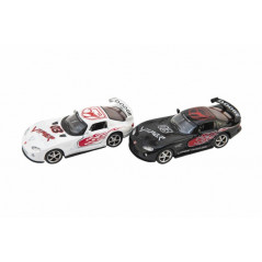 Auto Kinsmart Dodge Viper GTS-R 1:36 12,5cm kov / plast 4 farby na spätné natiahnutie 12ks v boxe