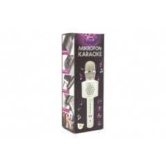 Mikrofón Karaoke Bluetooth čierny na batérie s USB káblom v krabici 10x28x8,5cm