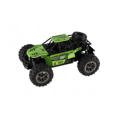 Auto RC buggy terénne zelené 22cm plast 2,4GHz na batérie + dobíjacie pack v krabici 32x16x18cm