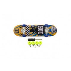 Skateboard prstový skrutkovacie plast 9cm s doplnkami mix farieb na karte 12,5x17x3cm