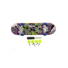 Skateboard prstový skrutkovacie plast 9cm s doplnkami mix farieb na karte 12,5x17x3cm