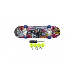 Skateboard prstový skrutkovacie plast 9cm s doplnkami mix farieb na karte 12,5x17x3cm