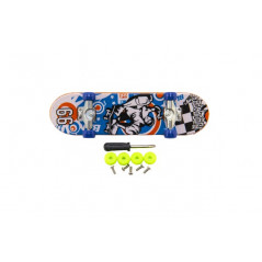 Skateboard prstový skrutkovacie plast 9cm s doplnkami mix farieb na karte 12,5x17x3cm