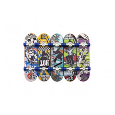 Skateboard prstový skrutkovacie plast 9cm s doplnkami mix farieb na karte 12,5x17x3cm