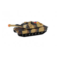 Tank plast 17cm na zotrvačník na batérie so svetlom so zvukom 2 farby v krabici 20x11x9cm