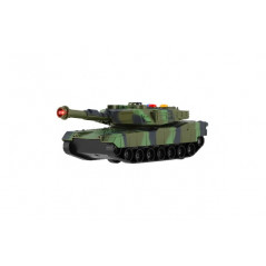 Tank plast 17cm na zotrvačník na batérie so svetlom so zvukom 2 farby v krabici 20x11x9cm