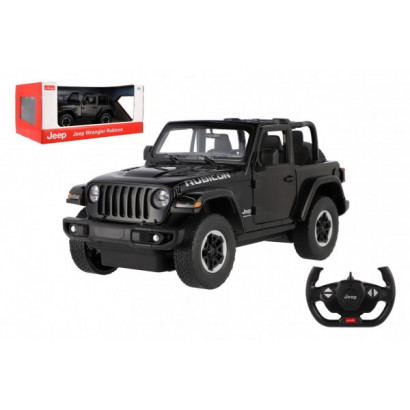 Auto RC Jeep Wrangler Rubicon čierny plast 29cm 2,4GHz na diaľk. ovl. na batérie v krabici 44x19x26