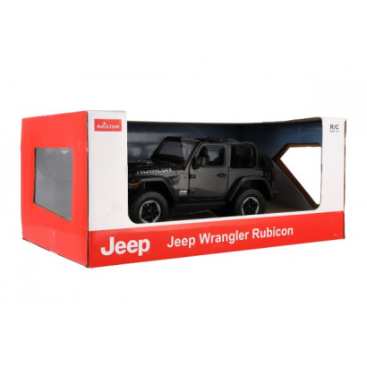 Auto RC Jeep Wrangler Rubicon čierny plast 29cm 2,4GHz na diaľk. ovl. na batérie v krabici 44x19x26