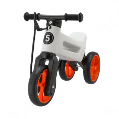 Odrážadlo FUNNY WHEELS Rider SuperSport biele/oranž. 2v1+popruh,výš.sedla28/30cm nos.25kg 18m+v sáčk