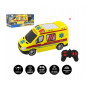 Auto RC ambulancie plast 20cm na diaľkové ovládanie 27MHz na batérie so svetlom v krabici 28x13x11cm