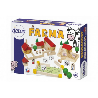 Farma stavebnice drevo 100ks v krabici 30x20x6cm