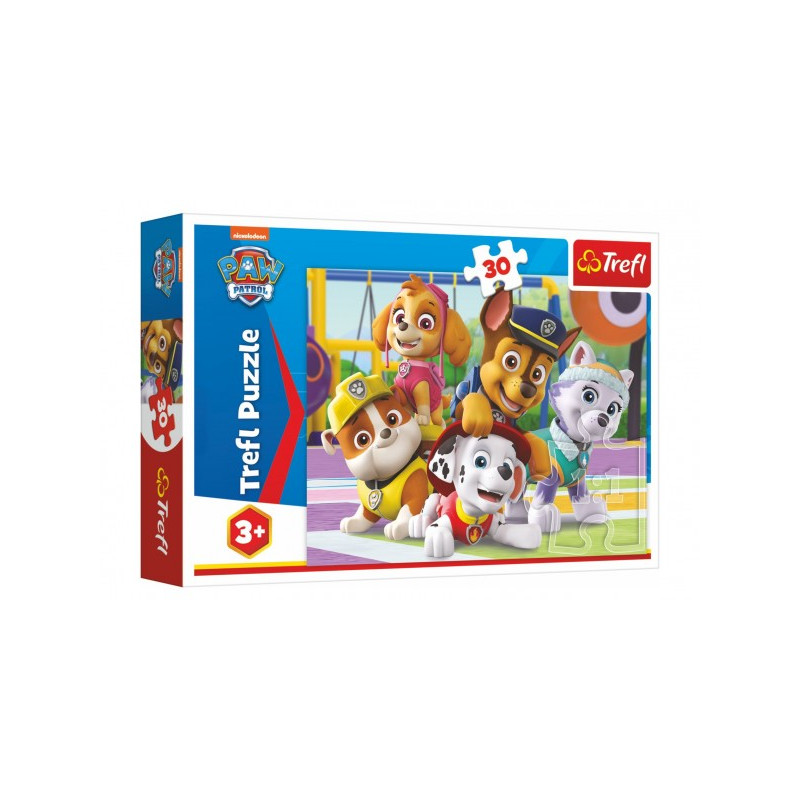 Puzzle Tlapková patrola vždy včas / Paw Patrol 27x20cm 30 dielikov v krabičke 21x14x4cm