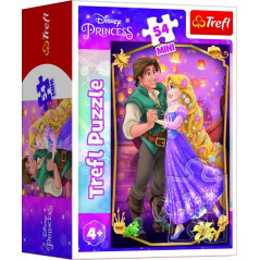 Minipuzzle Krásne princezné/Disney Princess 54dielikov 4 druhy v krabičke 6x9x4cm 40ks v boxe