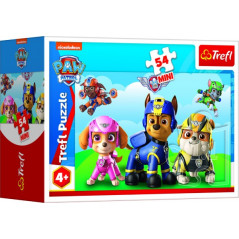 Minipuzzle 54 dielikov Paw Patrol/Tlapková Patrola 4 druhy v krabičke 9x6x3cm 40ks v boxe