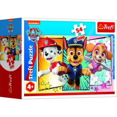 Minipuzzle 54 dielikov Paw Patrol/Tlapková Patrola 4 druhy v krabičke 9x6x3cm 40ks v boxe