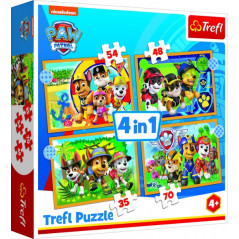 Puzzle 4v1 Prázdniny Tlapková Patrola / Paw Patrol 28,5x20,5cm v krabici 28x28x6cm