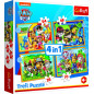 Puzzle 4v1 Prázdniny Tlapková Patrola / Paw Patrol 28,5x20,5cm v krabici 28x28x6cm