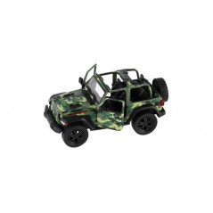 Auto Kinsmart Jeep Wrangler Camo Edition kov/plast 13cm 3 farby na spätné natiahnutie 12ks v boxe