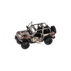 Auto Kinsmart Jeep Wrangler Camo Edition kov/plast 13cm 3 farby na spätné natiahnutie 12ks v boxe