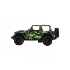 Auto Kinsmart Jeep Wrangler Camo Edition kov/plast 13cm 3 farby na spätné natiahnutie 12ks v boxe