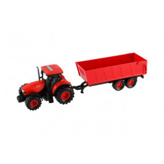 Traktor Zetor s valníkom plast 36cm na zotrvačník na bat. so svetlom so zvukom v krabici 39x13x13cm