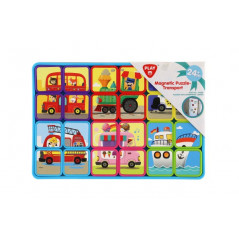 Puzzle magnetické doskové doprava plast vo fólii 30x20x1cm 12ks v boxe 24m+