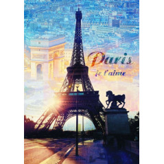 Puzzle Paríž o súmraku 1000 dielikov 48x68, 3cm v krabici 27x40x6cm