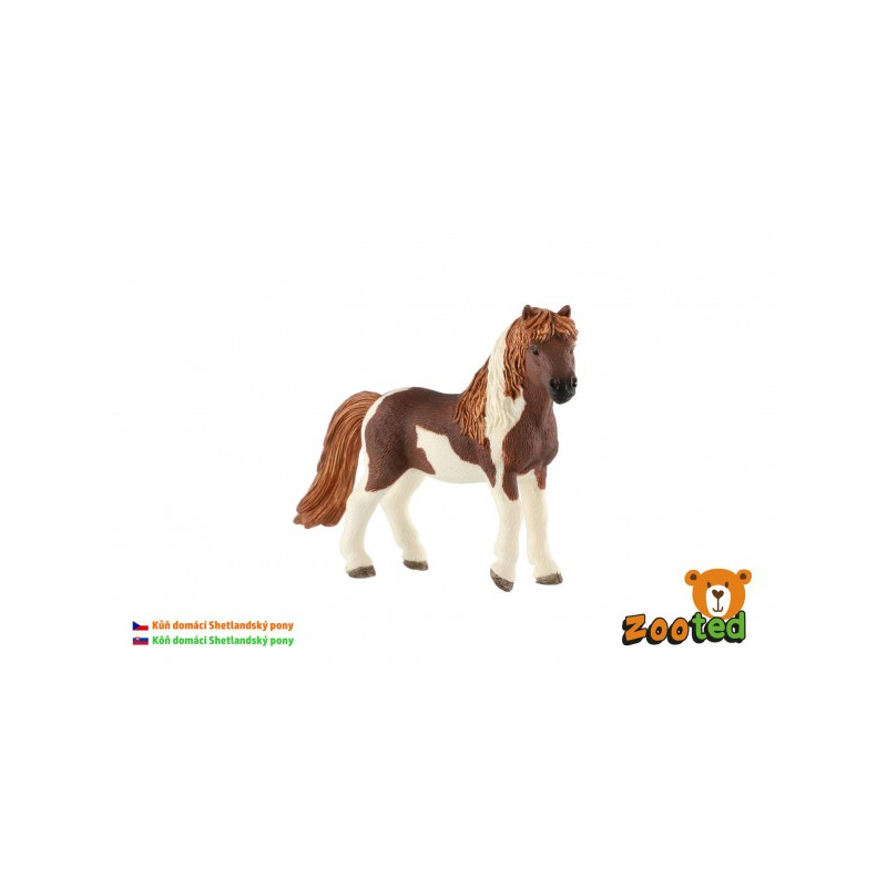 Kôň domáci Shetlandský pony zooted plast 12cm v sáčku