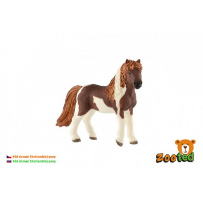 Kôň domáci Shetlandský pony zooted plast 12cm v sáčku