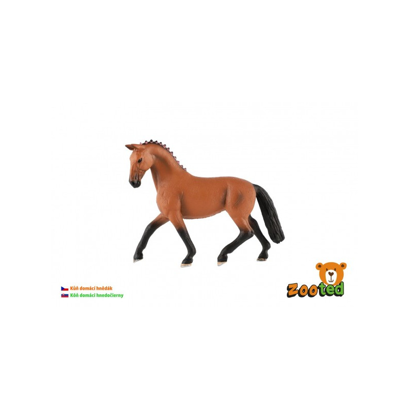 Kôň domáci hnedočierny zooted plast 13cm v sáčku