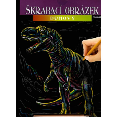 Škrabací obrázok dúhový A4 dinosaurus 23x32cm 3 druhy