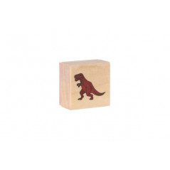 Pečiatky drevené 5+1 s poduškou dinosaury 3x3cm na karte