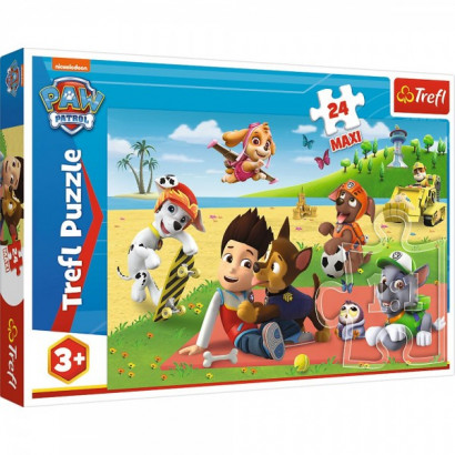 Puzzle Maxi Zábava na deke Paw Patrol/Tlapková patrola 24ks 60x40cm v krabici 40x27x4,5cm