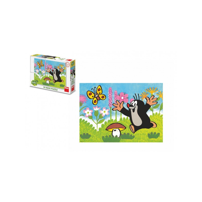 Puzzle Krtko a huba 66x47cm 24 dielikov v krabici 30x20x6cm 24m+