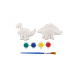 Kreatívna sada maľovanie dinosaurus sadrový s farbami so štetcom mix druhov na karte 17x19x1,5cm