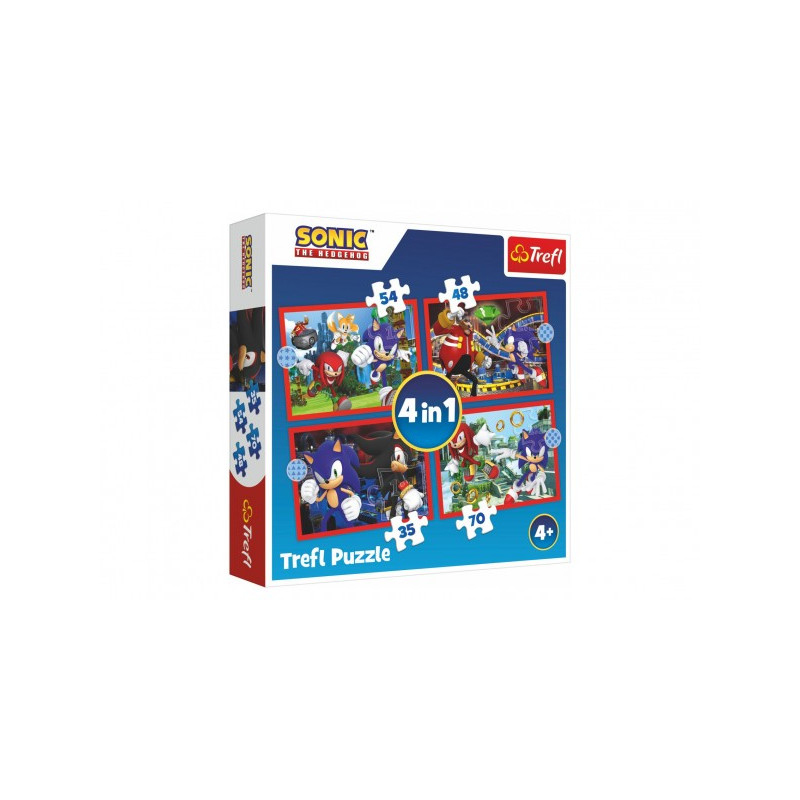 Puzzle 4v1 Sonic/Sonic The Hedgehog 28,5 x20, 5cm v krabici 28x28x6cm