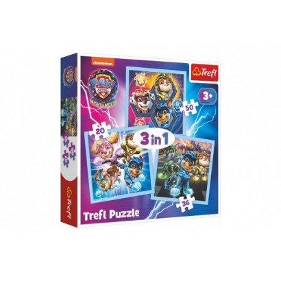 Puzzle 3v1 Mocné šteňatá Tlapková patrola / Paw Patrol 20x19,5cm v krabici 28x28x6cm