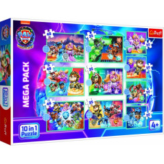 Puzzle 10v1 Šťastný deň psov Tlapková Patrola / Paw Patrol v krabici 40x27x6cm