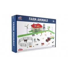 Sada domáca farma so zvieratami a traktorom plast s doplnkami v krabici 48x31x9cm
