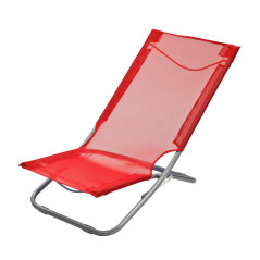 DEMA Skladacia plážová / záhradná stolička, červená