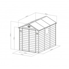 Záhradný domček Boston 523 - 188 x 278 cm, plastový, šedý