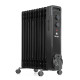 Olejový radiátor Merapi čierny, 11 rebier, 2500 W