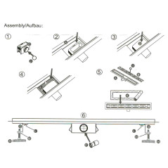 STABILO Sprchový žľab s roštom 60 cm Columbia