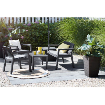 Záhradný nábytok Emily Patio Set so sedákmi grafitová