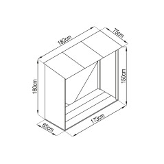 Prístrešok na drevo WOH 136 - 182 x 75 cm, antracitový