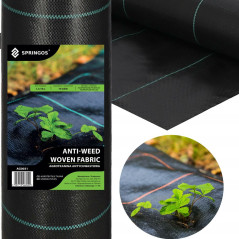 Agrotextília proti burine 1,1m x 10m, zosilnená, čierna SPRINGOS AG0031