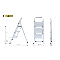 Oceľové schodíky 3 stupne DRABEST MINIFERO-3 HOME