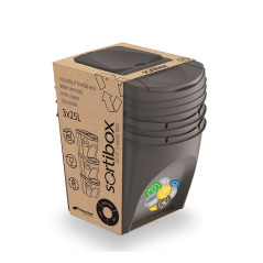 Odpadkový kôš SORTIBOX 3 x 25 l šedý